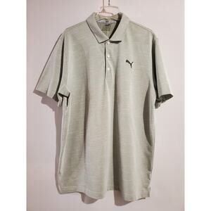 Puma Mens Collared Short Sleeve Polo Shirt Size XL Gray Embroidered Logo Golf
